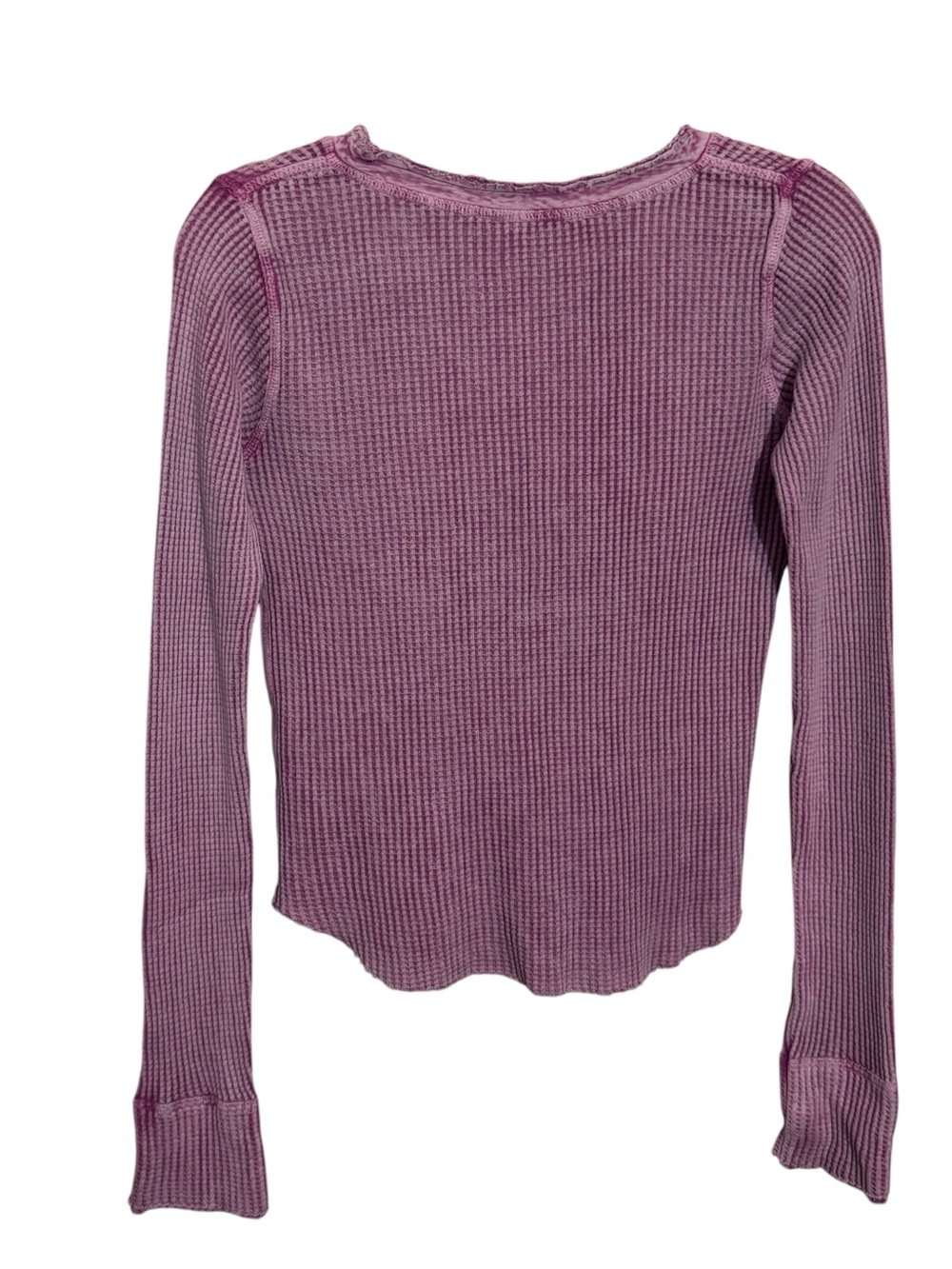Free People FP One Colt Thermal Top Small Purple Boho Beach Waffle Knit Distress - Picture 6 of 9